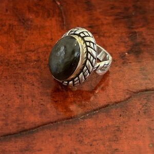 Relios Jewelry Carolyn Pollack Sterling Silver & 18k Bezel Labradorite Ring